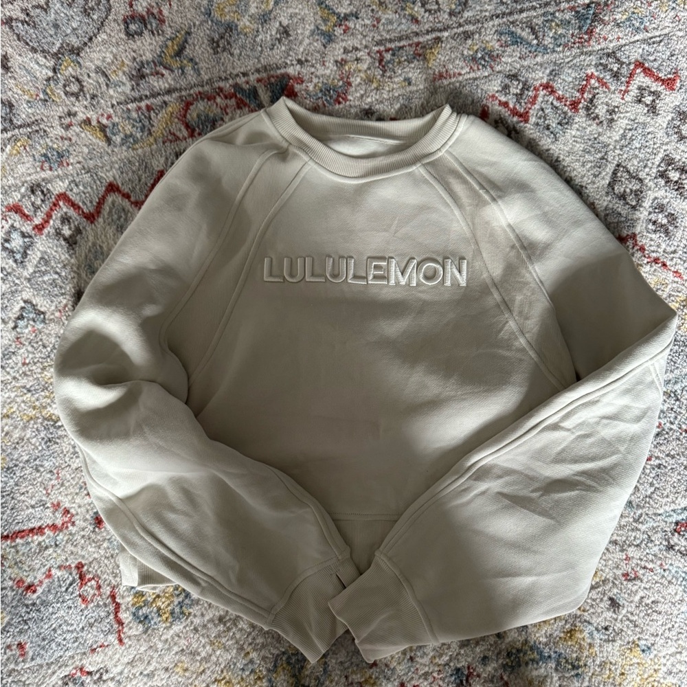 lululemon athletica Cream Logo Crewneck Sweatshirt